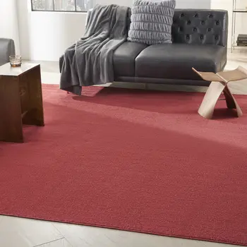 9' Brick Red Square Indoor Outdoor Area Rug