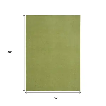 5' X 7' Green Indoor Outdoor Area Rug