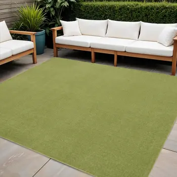 9' Green Square Indoor Outdoor Area Rug