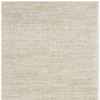 6' Beige And Ivory Indoor Outdoor Runner Rug