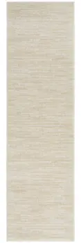 6' Beige And Ivory Indoor Outdoor Runner Rug