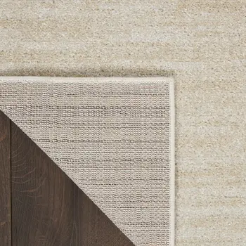 2' X 10' Ivory And Beige Non Skid Indoor Outdoor Runner Rug