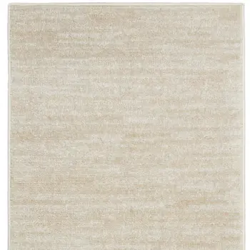 8' Beige And Ivory Indoor Outdoor Runner Rug