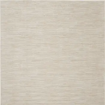 9' Beige And Ivory Square Indoor Outdoor Area Rug