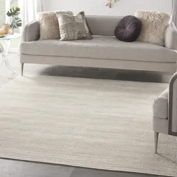 9' Beige And Ivory Square Indoor Outdoor Area Rug