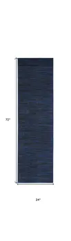 6' Midnight Blue Stain Resistant Indoor Outdoor Runner Rug