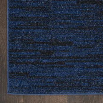 6' Midnight Blue Stain Resistant Indoor Outdoor Runner Rug