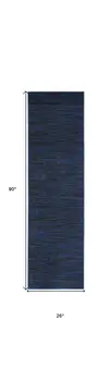 8' Midnight Blue Indoor Outdoor Runner Rug