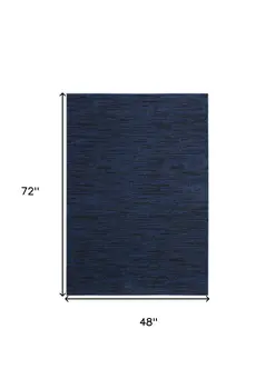 4' X 6' Midnight Blue Stain Resistant Indoor Outdoor Area Rug