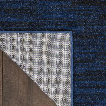 5' X 7' Midnight Blue Stain Resistant Indoor Outdoor Area Rug