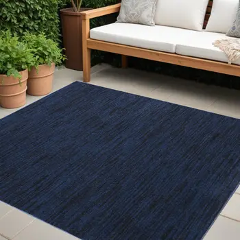 7' Midnight Blue Square Indoor Outdoor Area Rug