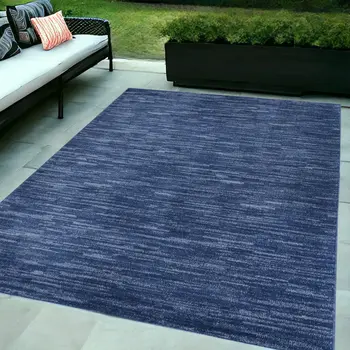 5' X 7' Blue Indoor Outdoor Area Rug
