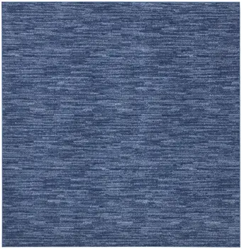 7' Square Blue Stain Resistant Indoor Outdoor Area Rug