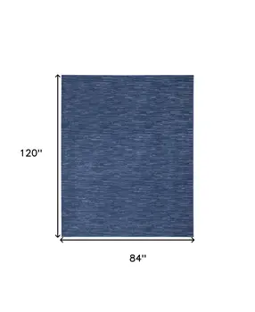 7' X 10' Blue Indoor Outdoor Area Rug