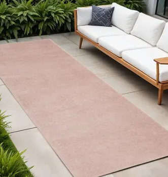 10' Pink Indoor Outdoor Runner Rug
