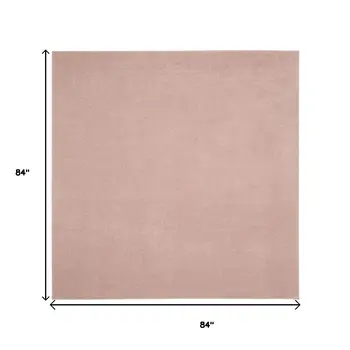 7' Pink Square Indoor Outdoor Area Rug