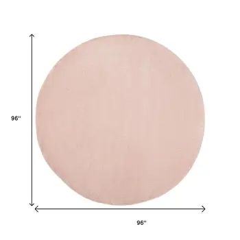 8' X 8' Pink Round Indoor Outdoor Area Rug