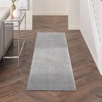 8' Gray Indoor Outdoor Runner Rug