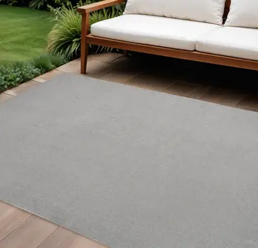 8' X 10' Gray Indoor Outdoor Area Rug