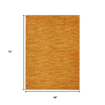 4' X 6' Orange Indoor Outdoor Area Rug
