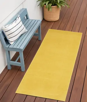 6' Yellow Indoor Outdoor Runner Rug