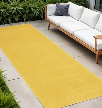 10' Yellow Indoor Outdoor Runner Rug
