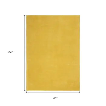 5' X 7' Yellow Indoor Outdoor Area Rug