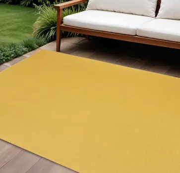 6' X 9' Yellow Indoor Outdoor Area Rug