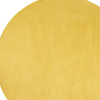 8' X 8' Yellow Round Indoor Outdoor Area Rug