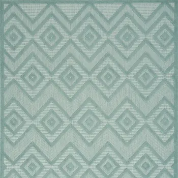 5' X 7' Aqua Indoor Outdoor Area Rug