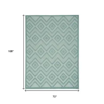 6' X 9' Aqua Indoor Outdoor Area Rug