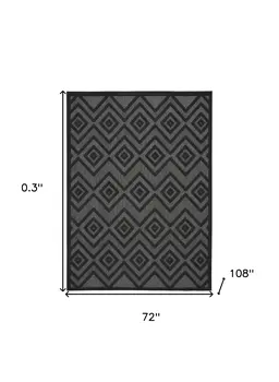 6' X 9' Charcoal Indoor Outdoor Area Rug