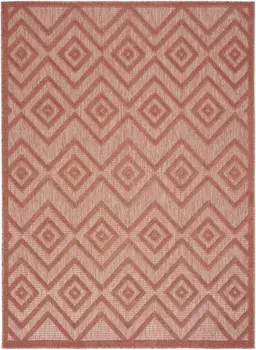 6' X 9' Coral Indoor Outdoor Area Rug