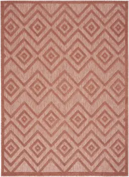 6' X 9' Coral Indoor Outdoor Area Rug