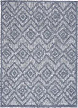 5' X 7' Denim Blue Indoor Outdoor Area Rug