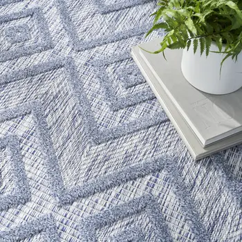 6' X 9' Denim Blue Indoor Outdoor Area Rug