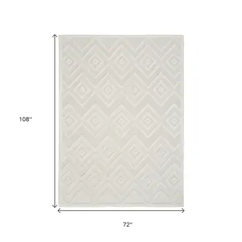 6' X 9' Ivory Indoor Outdoor Area Rug