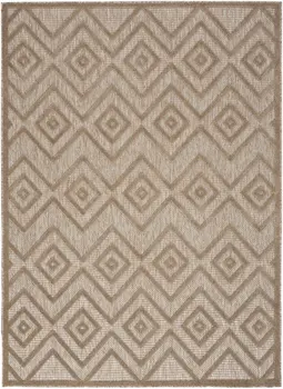 5' X 7' Beige Indoor Outdoor Area Rug