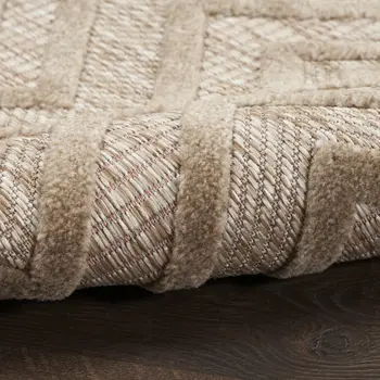 5' X 7' Beige Indoor Outdoor Area Rug