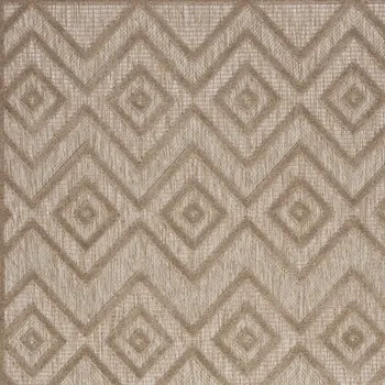 5' X 7' Beige Indoor Outdoor Area Rug
