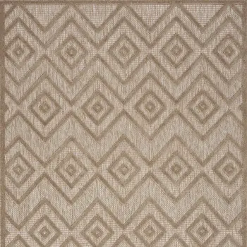 5' X 7' Beige Indoor Outdoor Area Rug