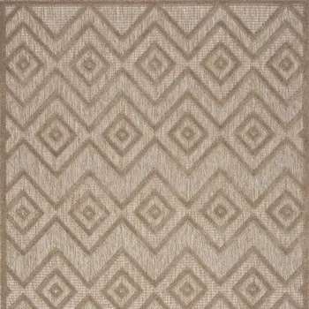 5' X 7' Beige Indoor Outdoor Area Rug