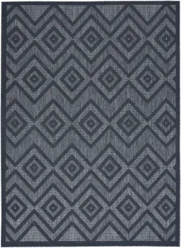 5' X 7' Blue Indoor Outdoor Area Rug