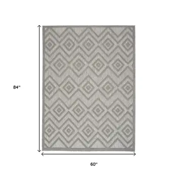 5' X 7' Gray Indoor Outdoor Area Rug