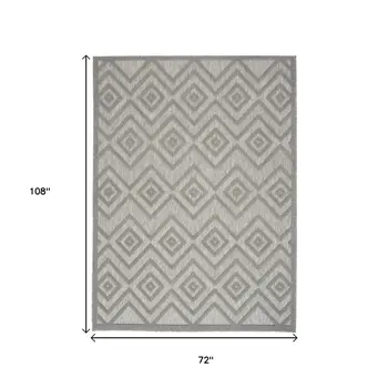 6' X 9' Gray Indoor Outdoor Area Rug
