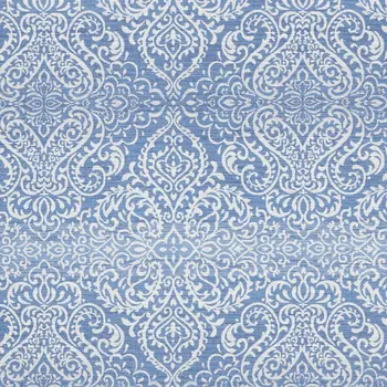 8' X 10' Blue Floral Distressed Washable Area Rug