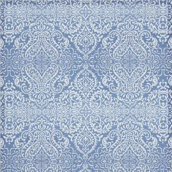 8' X 10' Blue Floral Distressed Washable Area Rug