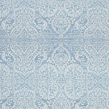 8' X 10' Blue Floral Distressed Washable Area Rug