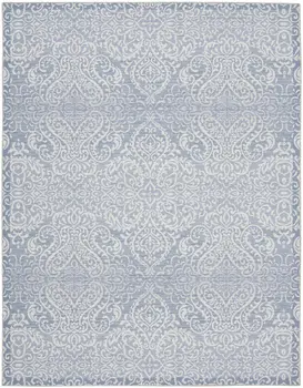 8' X 10' Slate Damask Distressed Washable Area Rug