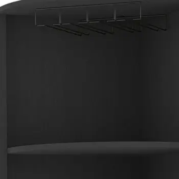 71" Black Wood Corner Bar Cabinet